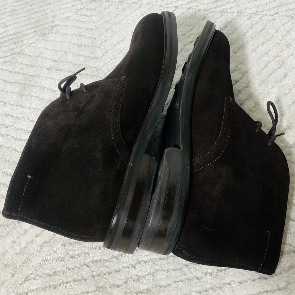 Massimo Dutti Men Suede Oxford Shoes Size 43 Brown Dress Lace Up NWOT